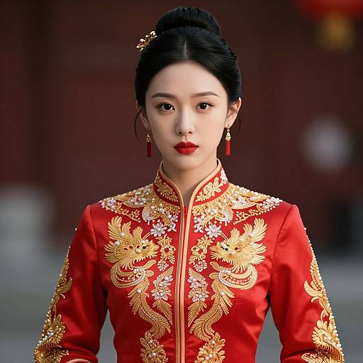 Realistic Chinese Bridal Portrait