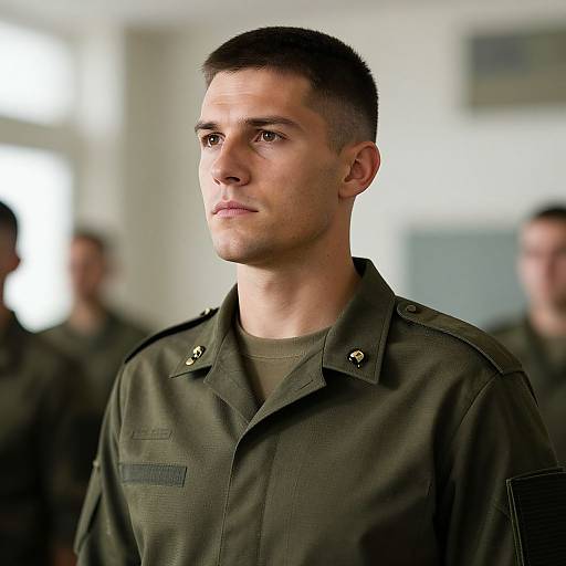 Realistic Portrait of European Soldier