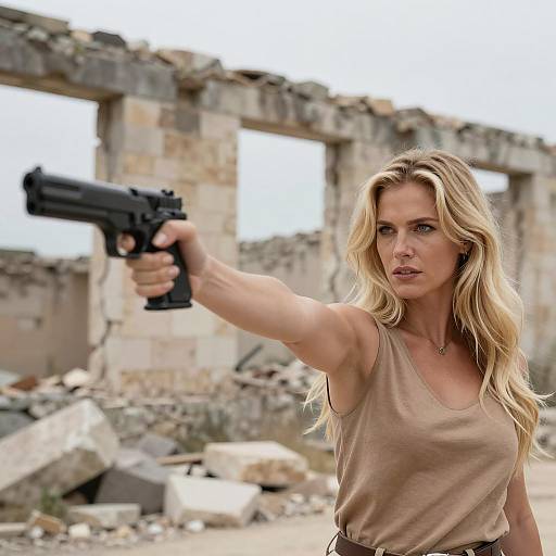 Blonde Woman in Intense Standoff