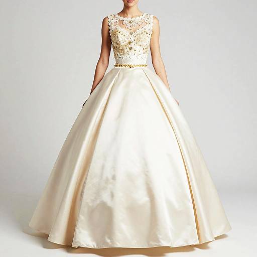 Ivory Satin Two-Piece Ball Gown