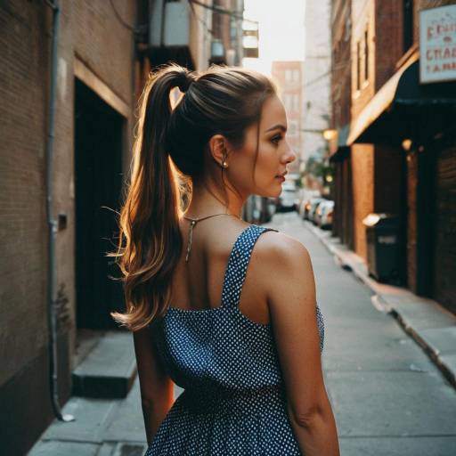 Chic Half-Up Ponytail in Evening Light