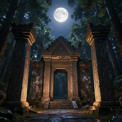 Mystical Elven Ruins by Moonlight