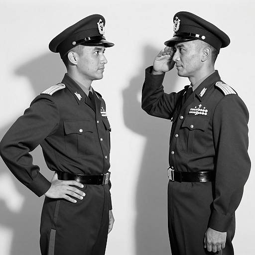 Naval Officers in Black-and-White Photograph