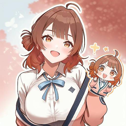 Illustration of Hanami ume, gakuen idolmaster in the style of Tinnies