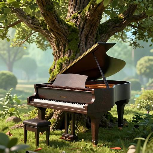 Mystical Tree Piano Fusion Scene