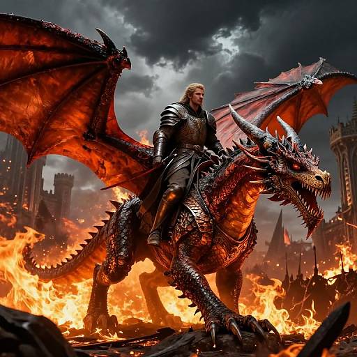 Targaryen Warrior on Fiery Dragon