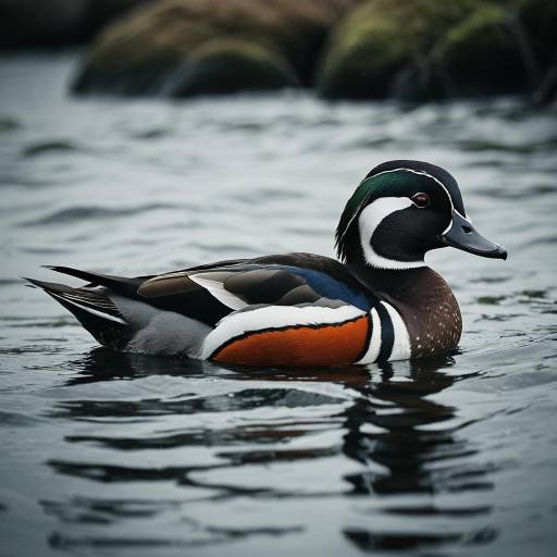 Cinematic Harlequin Duck in Coastal Streams Cinematic Harlequin Duck in Coastal Streams
