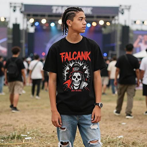 Teen Boy Cornrows Punk Festival Look