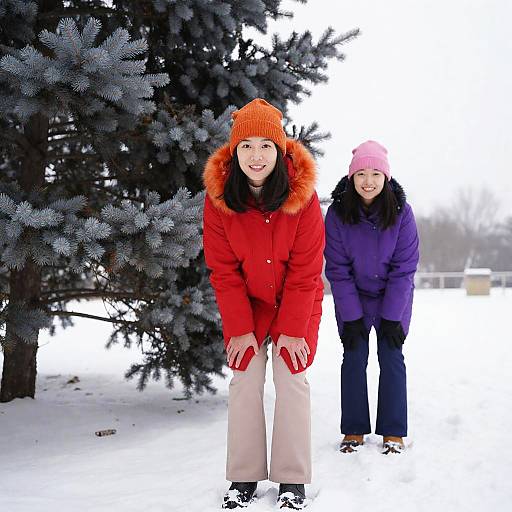 Snowy Day Smiles with Stylish Outfits
