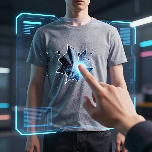 Futuristic Holographic Cloth Remover