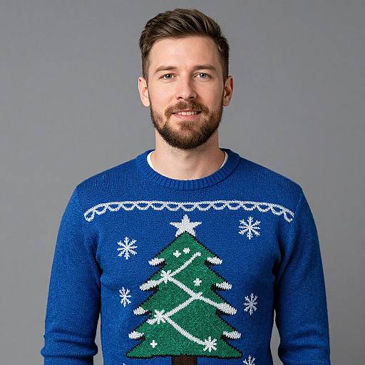 Bearded Man in Christmas Sweater