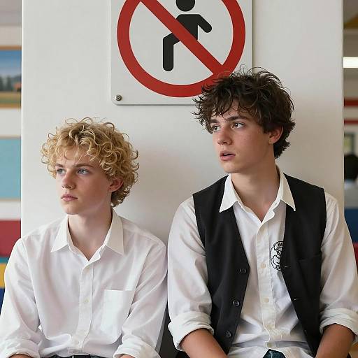 Teenage Boys By the Wall