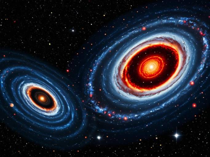 Stunning Deep Galaxy with Red Planet