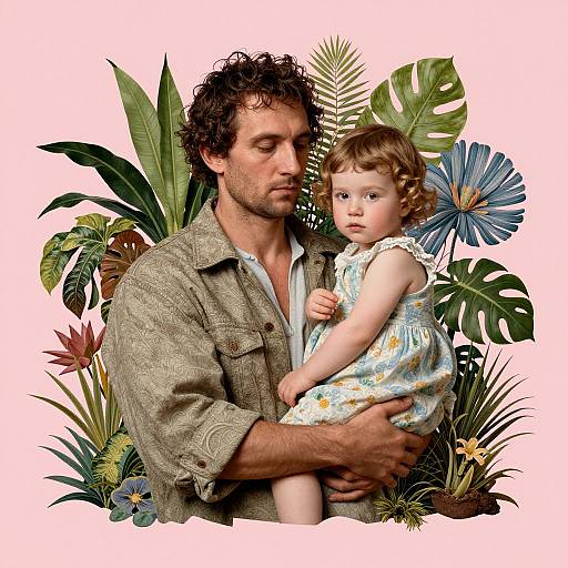 Hyperdetailed Father and Child Collage