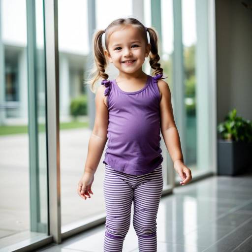 Smiling Toddler Girl in Purple Tank Top