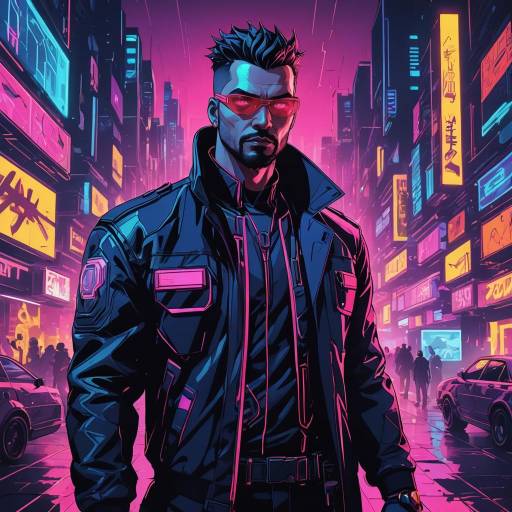 Vibrant Cyberpunk Comic Book Illustration
