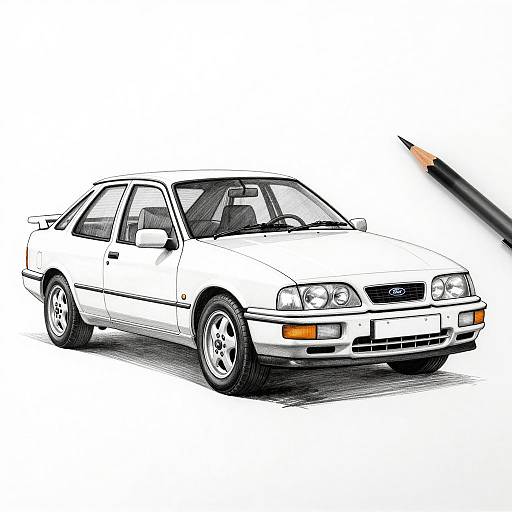 Ford Sierra MK1 Detailed Sketch