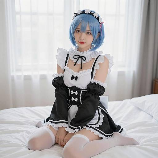 Young Woman in Maid Outfit Portrait