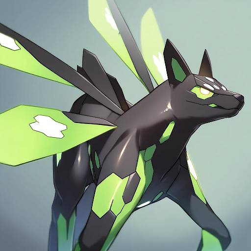 Illustration of Zygarde, pokemon in the style of Nasuno (nasuno42)
