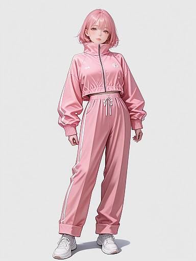 Sporty Woman in Bright Pink Outfit