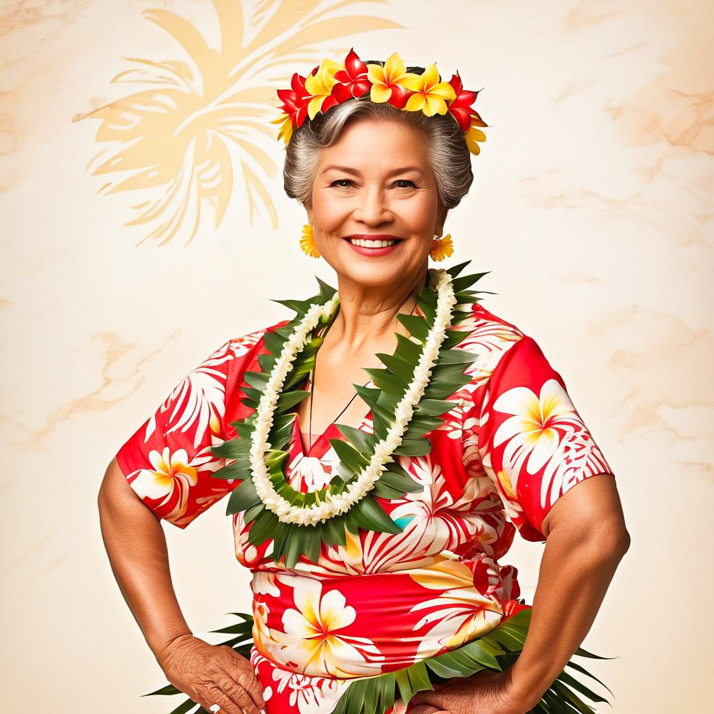 Elderly Woman in Floral Dress Portrait