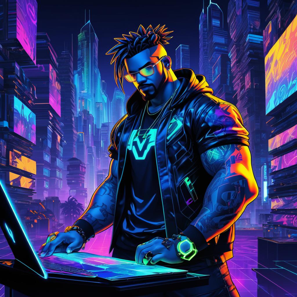 Neon Hacker in Joe Madureira Style