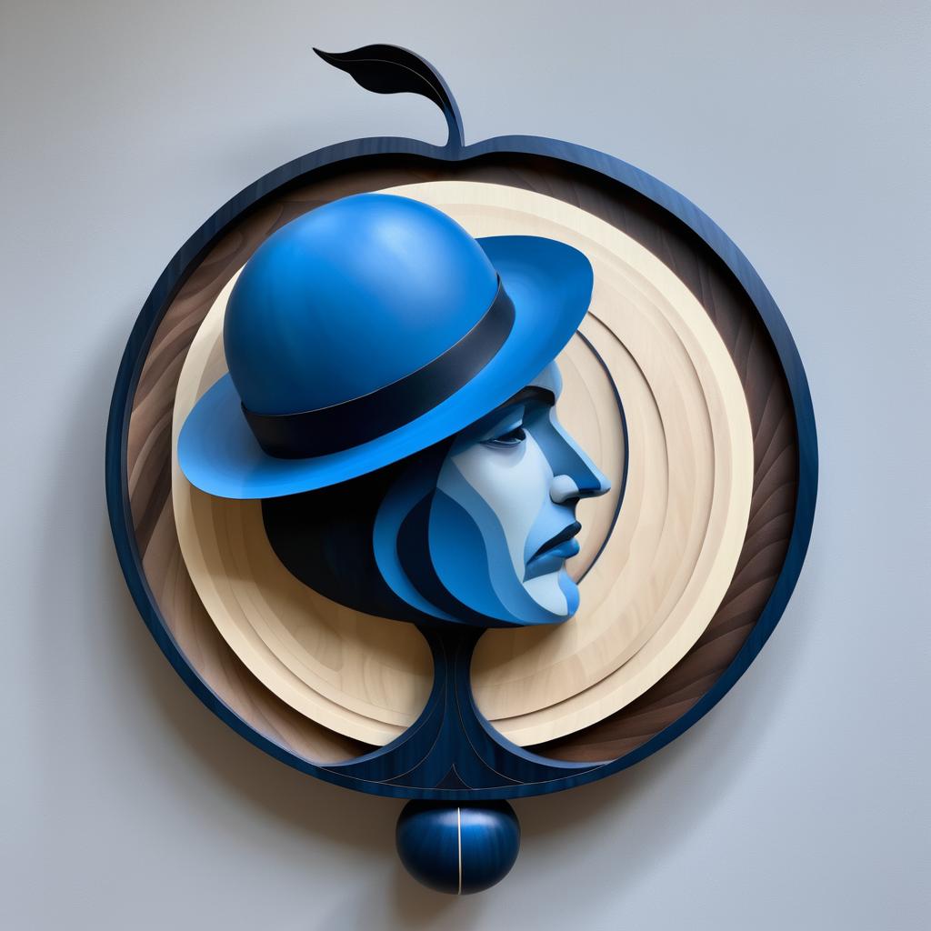 Surreal Intarsia Woodworking Art Inspired by Magritte