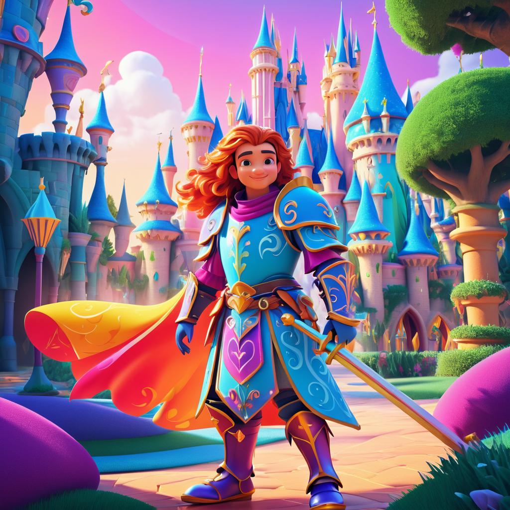 Vibrant Disney-Inspired Fantasy Knight