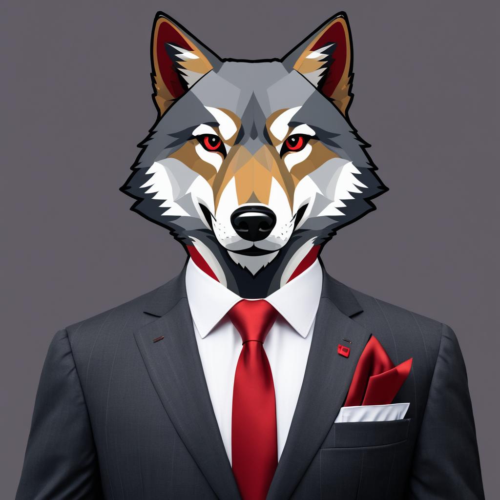 Politician Wolf in Tailored Suit