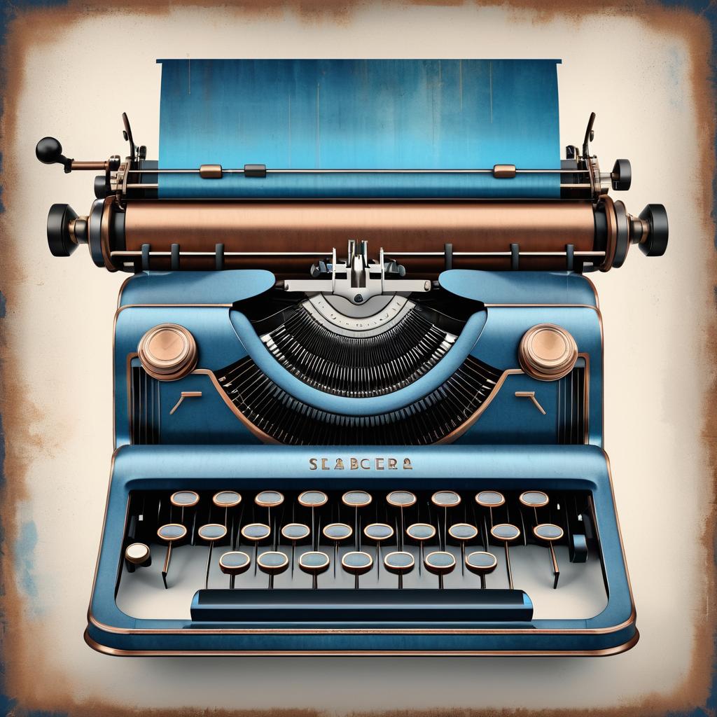 Vintage Steampunk Typewriter Poster Design