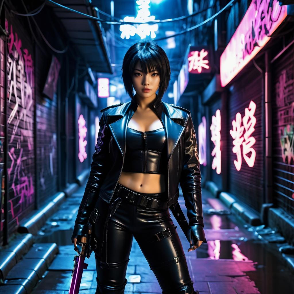 Dark Assassin in Neon Alley