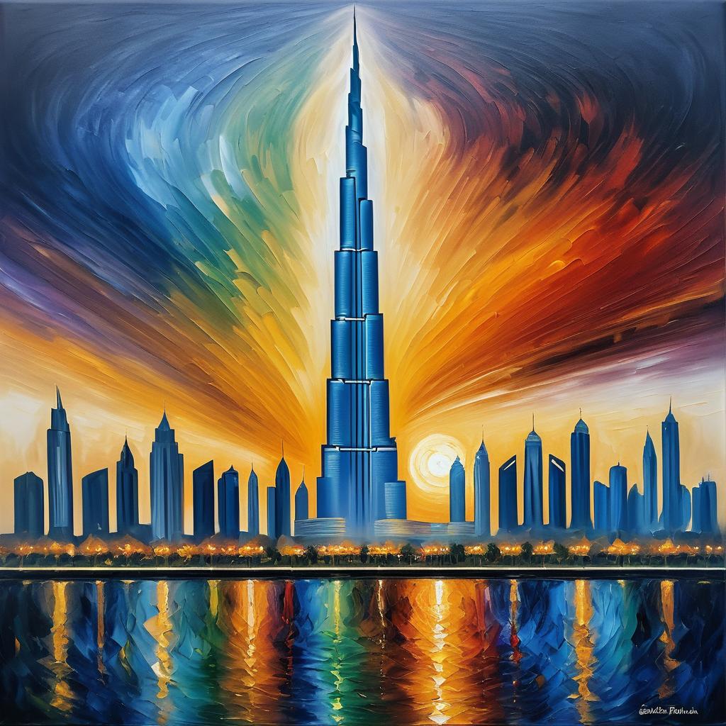 Burj Khalifa Reimagined in Munch Style