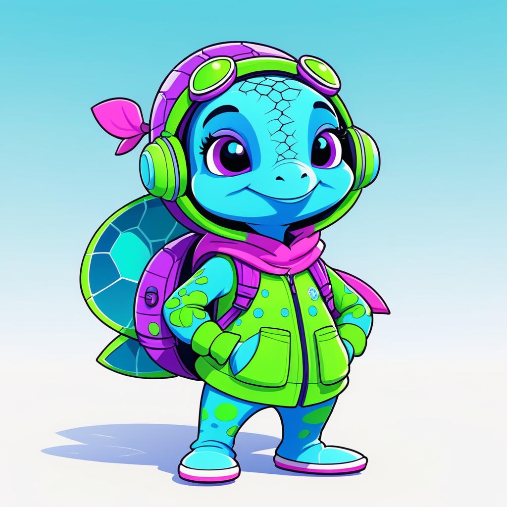 Cool Anthropomorphic Sea Turtle Character Design