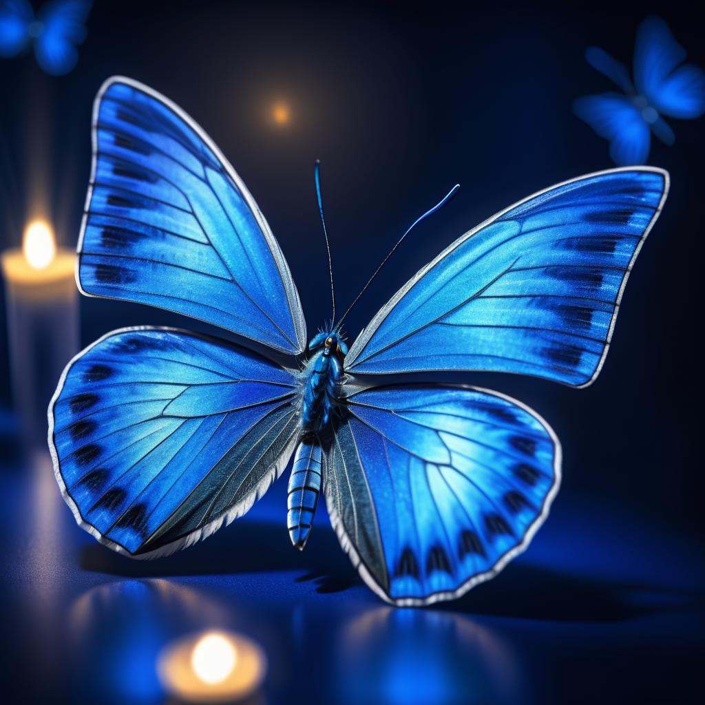 Ultra-Photorealistic Blue Butterfly Macro