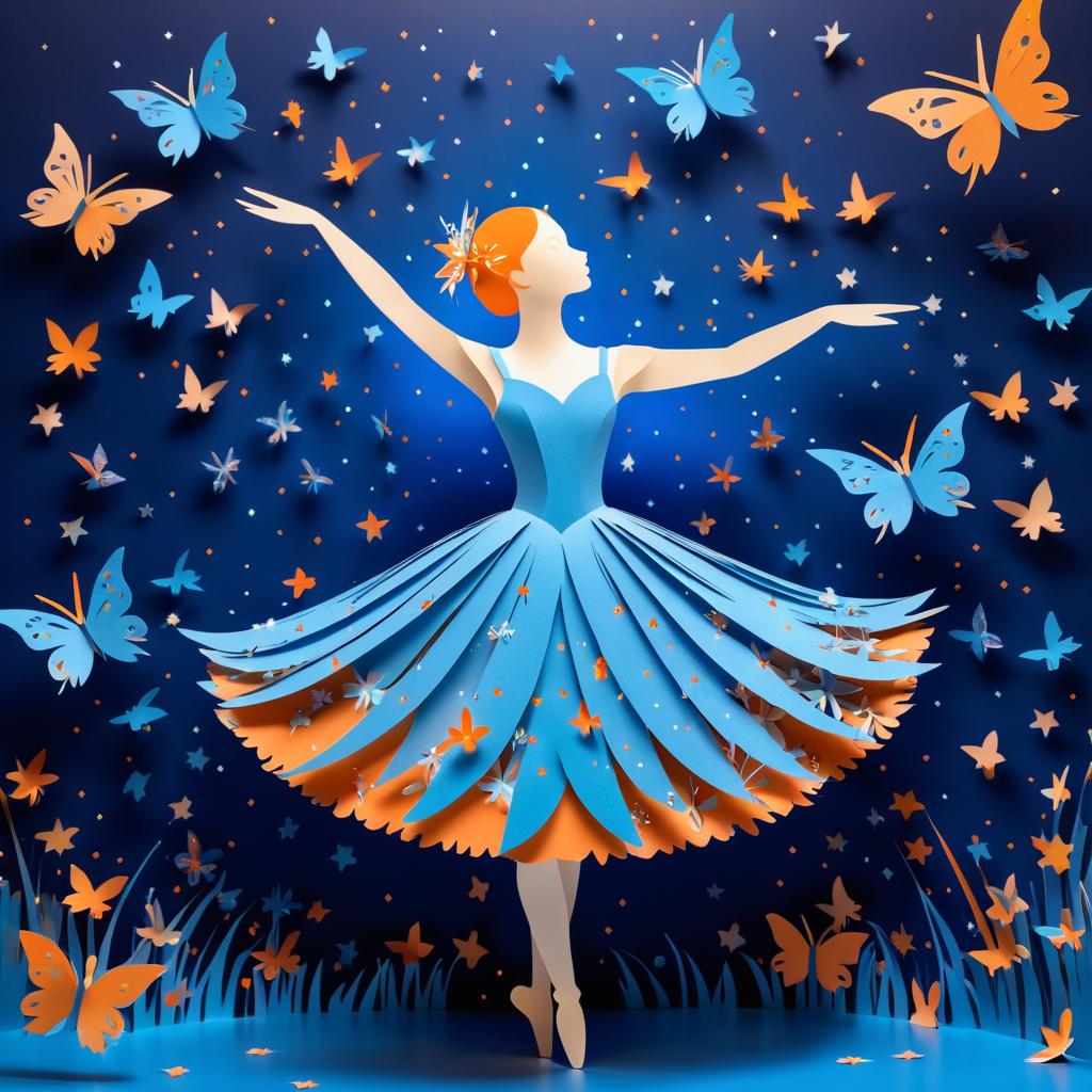 Whimsical Faceless Ballerina Amidst Butterflies