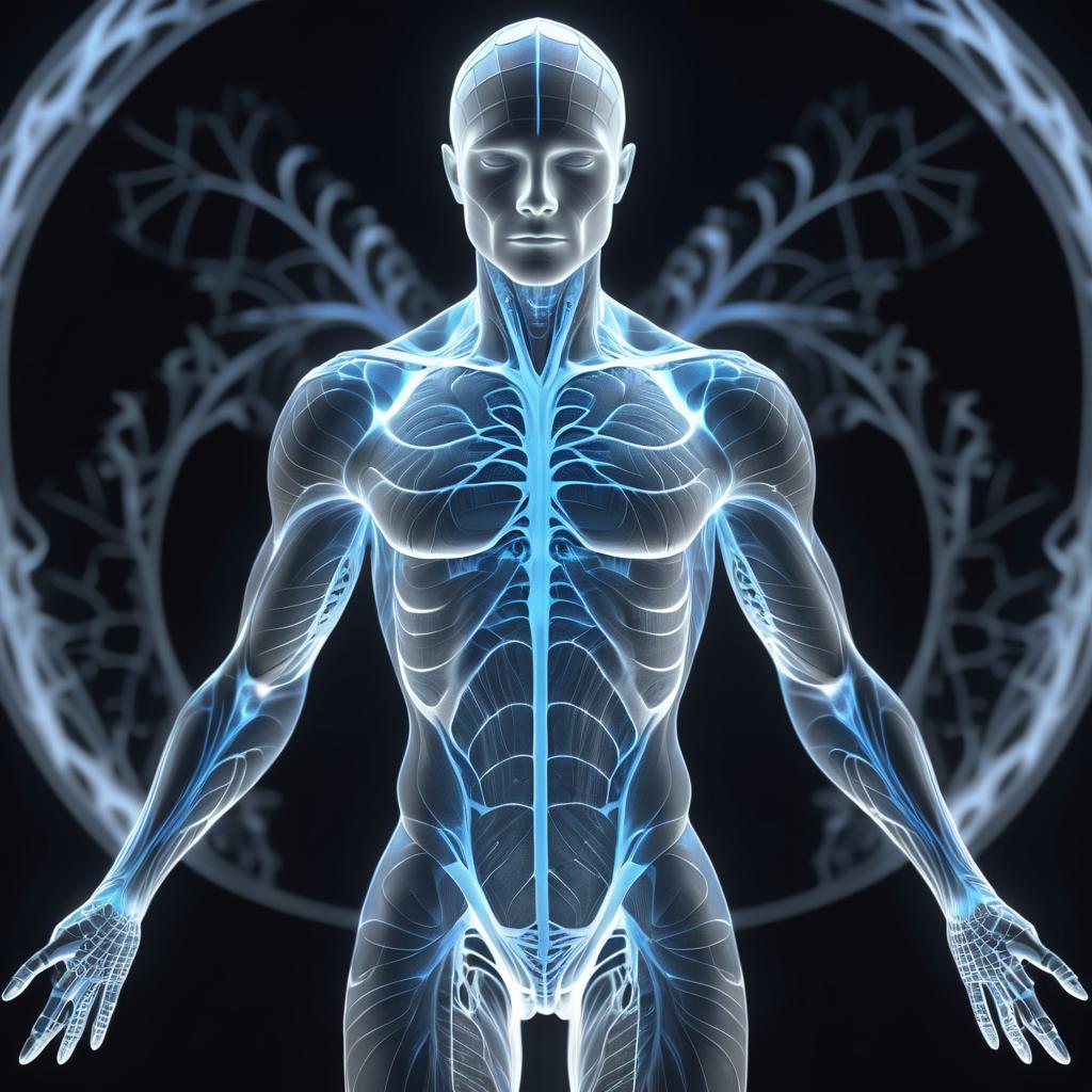 Ethereal Male Skeleton with Glowing Veins