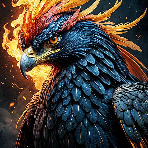 Ultra-Detailed Mythical Phoenix Portrait