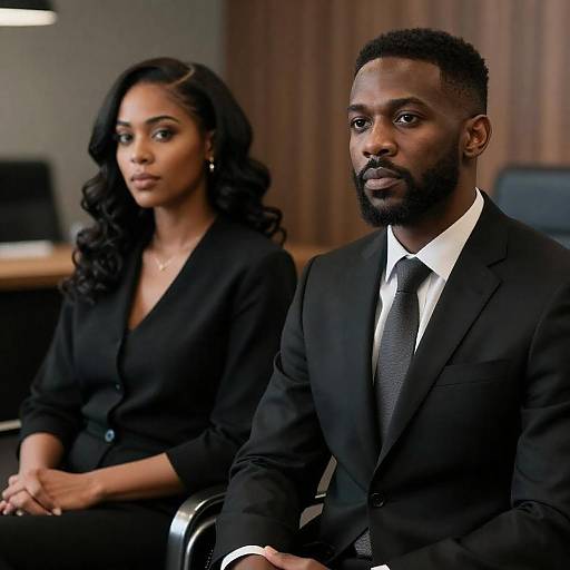 Serious African-American Business Professionals in Office