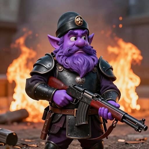 Purple Skin Dwarf Logo in Armour