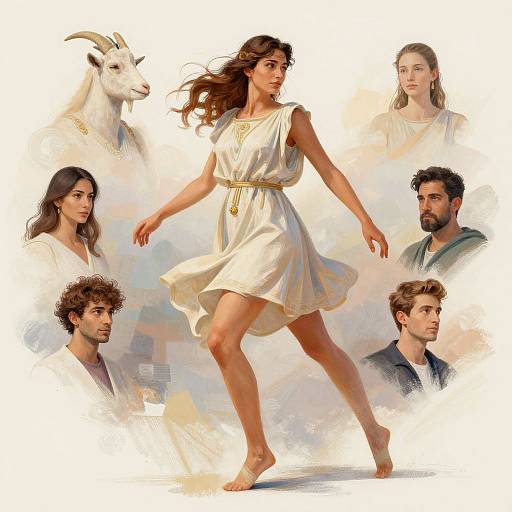 Brush Illustration of Mythical Woman