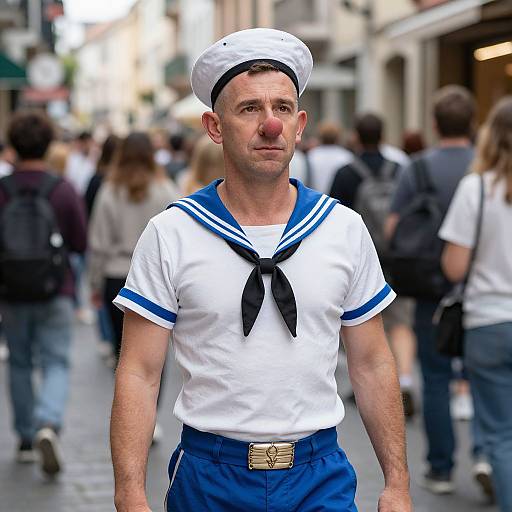 Popeye Sailor Costume in Crowd
