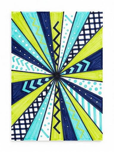 Zig Zag Abstract Geometric Artwork