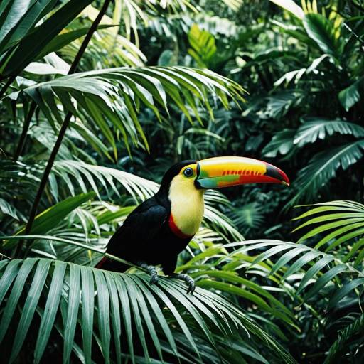 Vibrant Toucan in Lush Jungle Scene