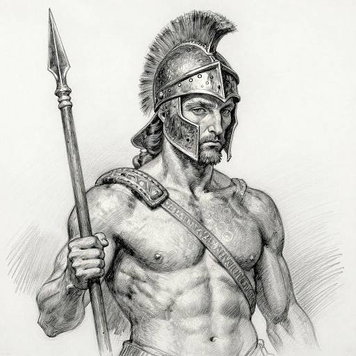 Achilles in Van Gogh Pencil Sketch