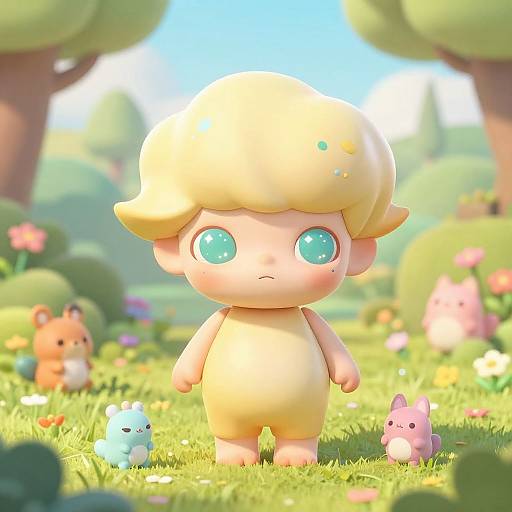 Adorable Animated Margot in Fantasy Forest