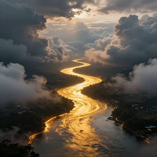 Luminous River of Molten Gold