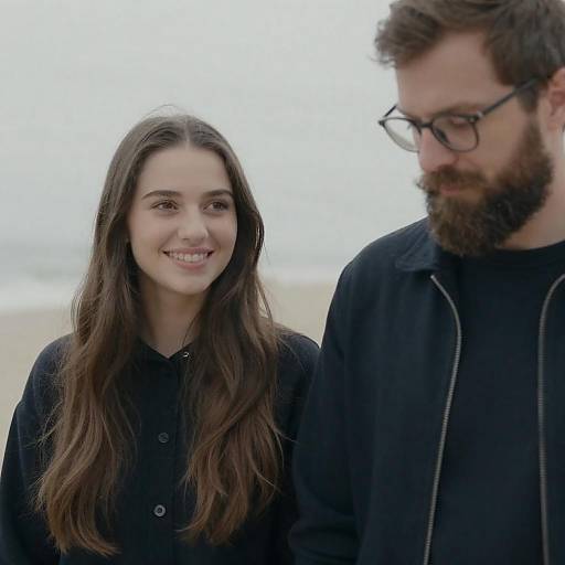 Young Couple at the Beach in Soft Light