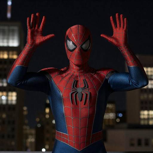 Cinematic Spider-Man in Cityscape Night