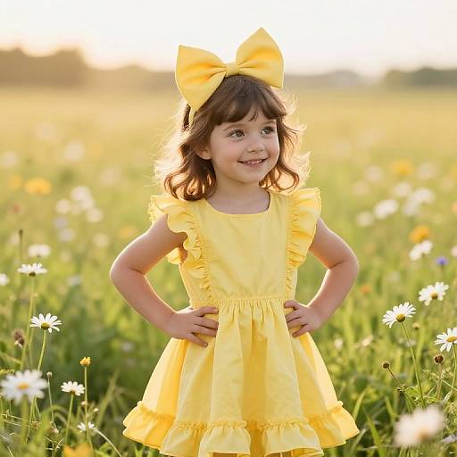 Curious Girl in Sunlit Meadow