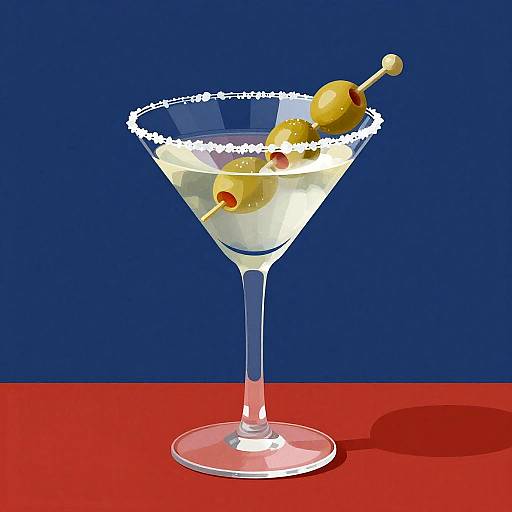 Minimalist Bauhaus Martini with Olives